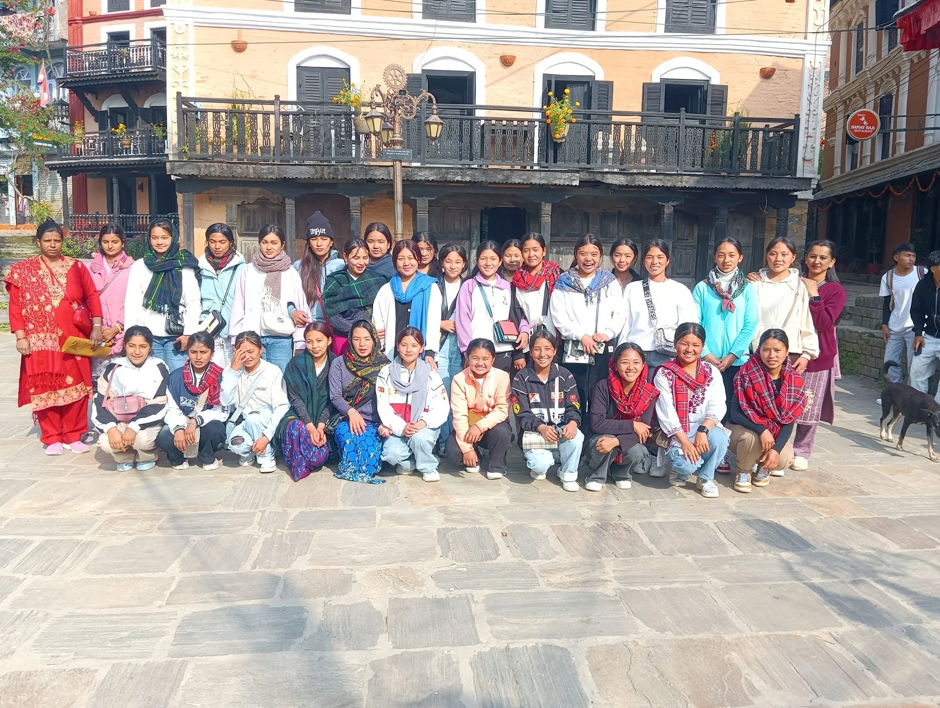 Young students during school outing