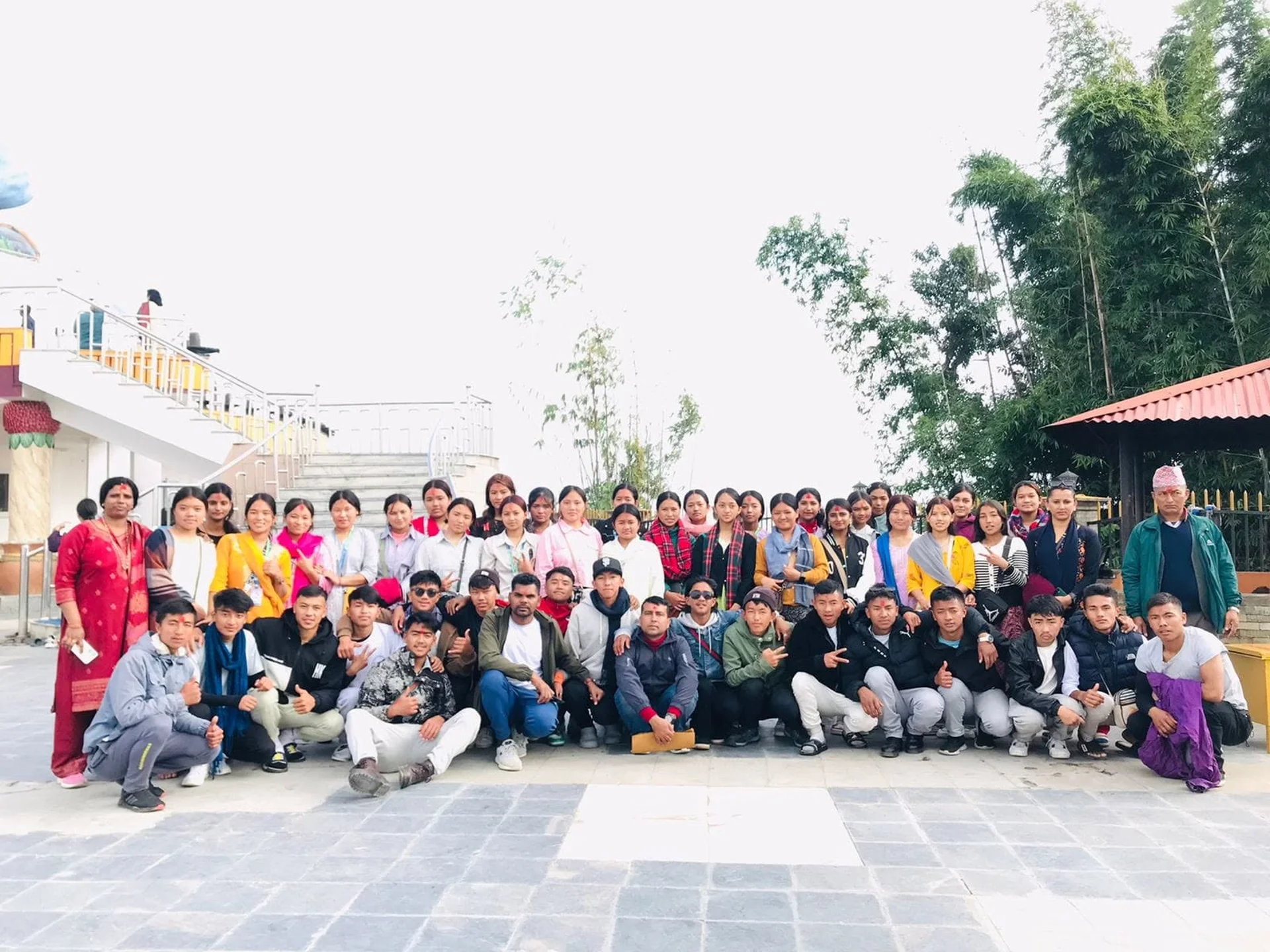 Students on an educational excursion